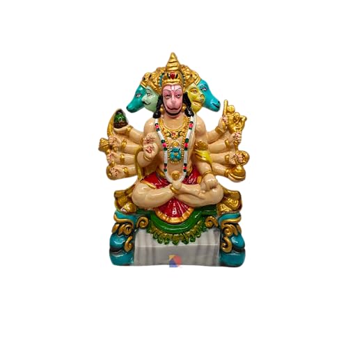 Image of Panchmukhi Hanuman for Door Entrance - Hanuman Murti - Hanuman Idol for Home Decor & Office - Panchmukhi Hanuman - (25 Cm) (Multicolor - 882)