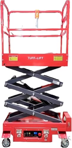 GSI Semi Automatic Electric Scaffolding Scissor Lift – Hydraulic Mobile Lifter Aerial Work 16.5 Working Height Feet – Portable Man Lift Table for Home and Commercial Use