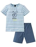  Schiesser Jungen Rat Henry Kn Anzug kurz Zweiteiliger Schlafanzug, Blau (Hellblau 805), (Herstellergröße: 104)