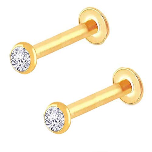 Premokshi Pure Yellow 14Kt Gold Stud Ear tops Earring For Women, Children, Man, Boys and Girls (4mm) (B08HR2272J) Amazon Price History, Amazon Price Tracker