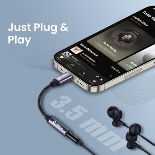 Image of Toreto Lightning to 3.5 mm Converter, Built-in DAC Chip, Braided Cable, Supports Both Mic & Audio, Compatible with iPhone 14 | 13 | 12 | 11 | XS | X | 8 | 7 | 6 | 5