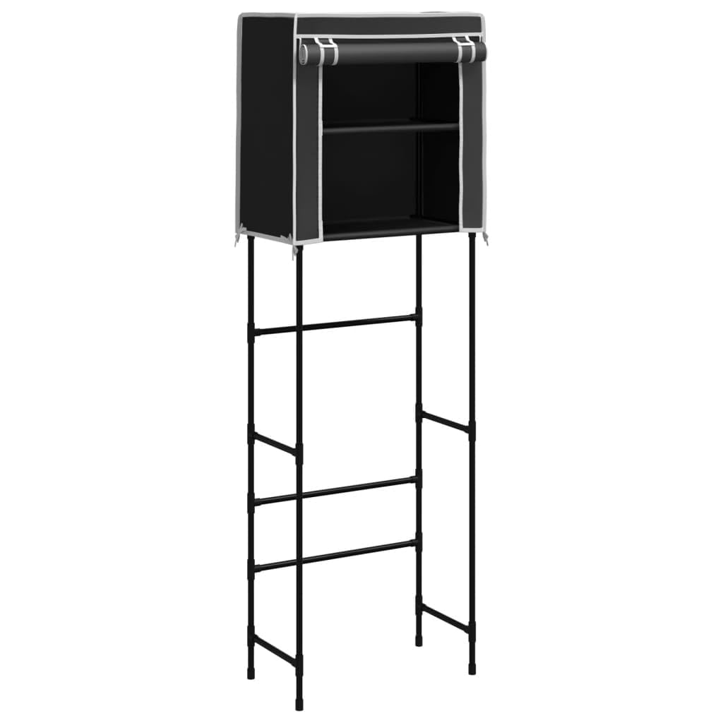 Generico Home & Garden Badezimmer-Zubehör, Handtuchhalter und -Halter, 2-stöckiges Aufbewahrungsregal Über Toilette, Schwarz, 56 x 30 x 170 cm, Eisen