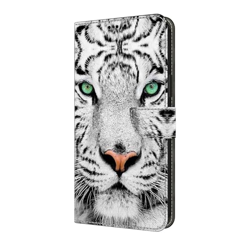 Étui compatible Google Pixel 7 Pro rabat magnétique portefeuille motif tigre
