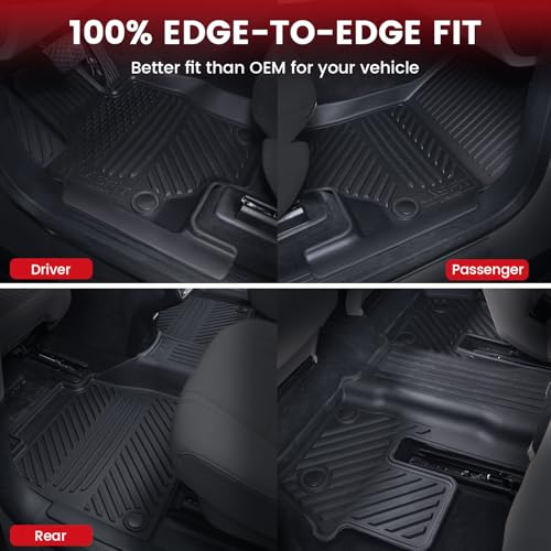 Image of LASFIT Floor Mats for Mercedes Benz GLS 2020-2026 450 /580 /63 AMG | Only Fit 6 Seats with Center Console, All Weather TPE Non-Slip Easy to Wash, 1st & 2nd & 3rd Row Car Mats, Black