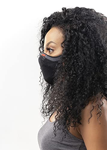 KIT Máscara FIBER Knit Sport + 30 Filtros de Proteção + Suporte (M, PRETO)