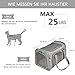 Qlfyuu Transporttasche für Katze Hund, Faltbare Tragbar Katzentransportbox Hundetransportbox für Mittel Kleine Haustiere Katzen Hunde, Katze Tragebox Tragetasche bis 25lbs(Grau, Groß)