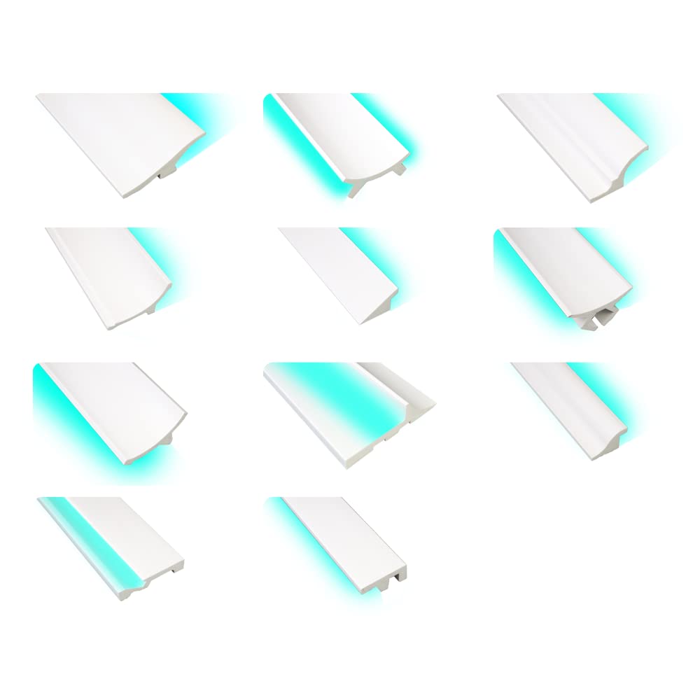 INOSAR - LED skirting boards and ceiling strips - Indirect lighting in modern design - opaque - robust - Profile - Stucco profile - Ceiling profile - INO-7-51m each - 170 x 7,9 x 6,3 cm