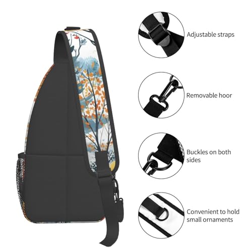 Morrales Sling Bag con diseño otoño unisex liviano miniatura 5