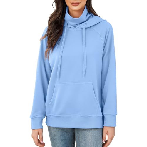 Sudadera con capucha de manga larga y cuello