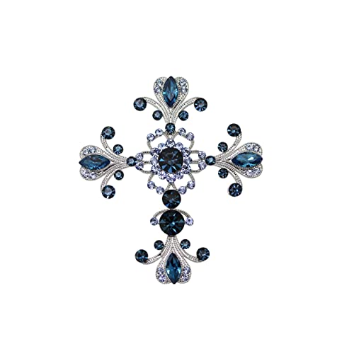 Image of Faship Gorgeous Rhinestone Crystal Cross Crucifix Pin Brooch