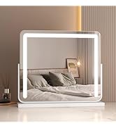 EMKE Hollywood Mirror with 3 Light Colours, Makeup Mirror with Lighting, 2-in-1 Table Mirror & W...