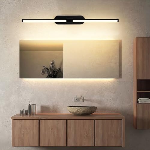Apliques de pared LED para baño IP44 negro de 60cm con luz blanca 6