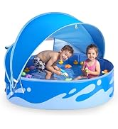 Peradix Splash Pool, tente de plage 4 en 1 pour bébé avec abri solaire UV, auvent et moustiquaire, tente portable pop-up pour enfants, animaux domestiques Peradix Splash Pool, tente de plage 4 en 1 pour bébé avec abri solaire UV, auvent et moustiquaire, tente portable pop-up pour enfants, animaux domestiques
