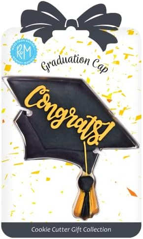 R&M Graduation Cap Cookie Cutter 4.5" - Stainless Steel - Gift Tag Carded image 5
