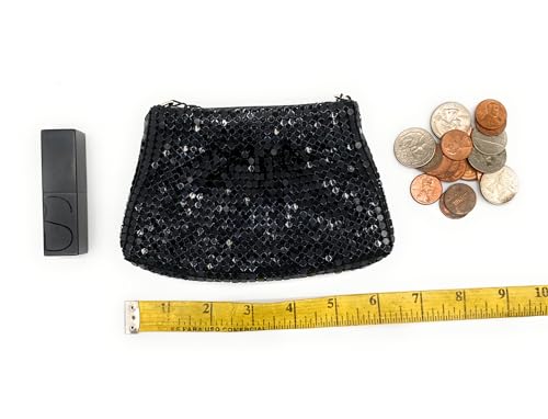 Vintage Mini Crossbody Purse for Women – Shiny Metal Mesh Coin & Card Holder with Chain, Small Evening Pouch Bag3