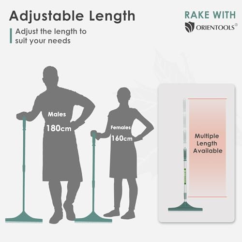 ORIENTOOLS Grass Rake for Artificial Grass, Turf Rake Artificial Lawn Brush with Adjustable Steel Handle 80 to 130 CM Garden Tools Fake Grass Brush for Lawns and Carpet 6 ORIENTOOLS Grass Rake for Artificial Grass, Turf Rake Artificial Lawn Brush with Adjustable Steel Handle 80 to 130 CM Garden Tools Fake Grass Brush for Lawns and Carpet - Image 6