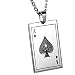 Oidea Stainlss Steel Mens Gothic Ace of Spades Card Poker Pendant Necklace,22 Inch Chain Included,Birthday Gift,with Gift Bag