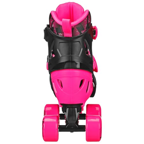 Roller Derby Trac Star Adjustable Skates for Kids, Beginners, Youth Black/Pink Size Medium (12-2) - image 2