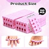 Leapiture 100 sztuk gąbka Separator palców stopy gąbka separator palców stopy Separator palców Separator palców stóp Nail Art Separator palców stopy Żelowy separator palców stopy (Red)
