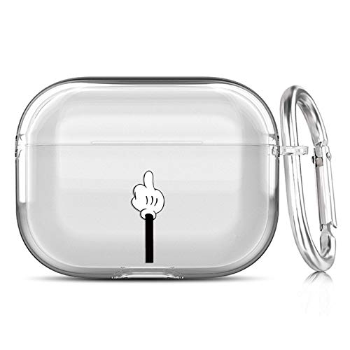 Ipods Pro Oihxse Funda Silicona Compatible con AirPods Pro Carcasa Transparente TPU Protection Cover con Llavero Dibujos Moda Chic...