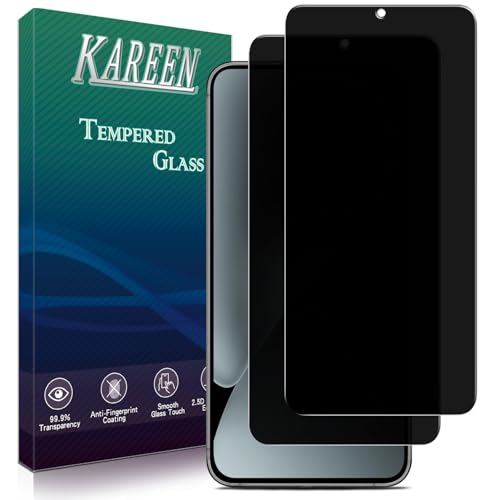 KAREEN 2 Pack Privacy Screen Protector For Samsung Galaxy S25 Anti Spy Private Tempered Glass Film Fingerprint Unlock Support Anti Scratch Bubble Free Case Friendly