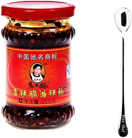 Lao Gan Ma Spicy Chili Crisp (Chili Oil Sauce) - 7.41 Ounce+ Only one NineChef Spoon