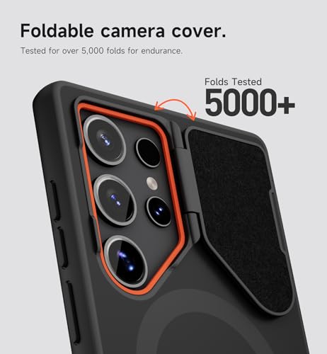 Image of SURITCH for Samsung Galaxy S24 Ultra Phone Case, Magnetic Protective Cover with Camera Cover & Adjustable Metal Kickstand for Galaxy S24 Ultra (2024)-Black