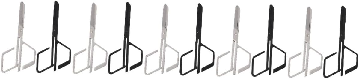PartyKindom 10pcs Stainless Steel Nose Hair Scissors for Manual Trimming Nose Hair Removal Tools for Men Eyebrow Facial Grooming Black Silver Colors