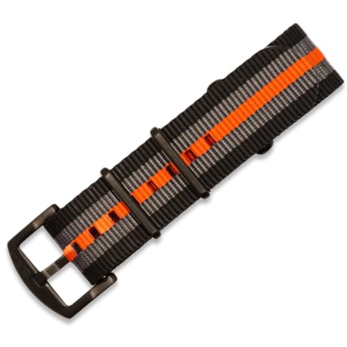 Image of BluShark - Original Collection Military-Style Waterproof Watch Strap, Fits All Timepiece Brands, Durable Nylon Wristwatch Accessories with Stainless Steel Buckle - 18mm, 20mm, 22mm & 24mm Watch Bands