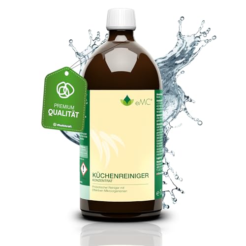eMC Pulitore da cucina – Detergente probiotico contro i depositi di grasso ostinati, ideale per superfici della cucina come piani cottura, cappe e forni, elimina gli odori, 1 litro