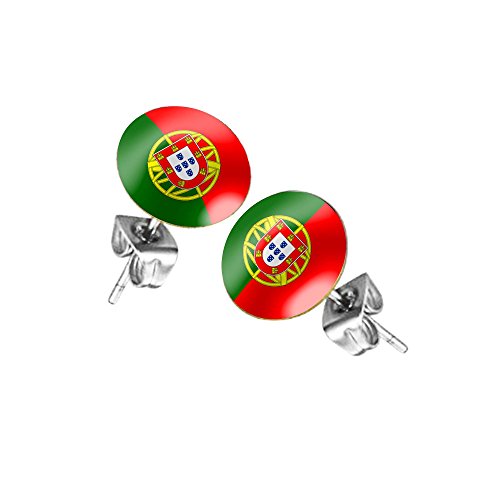 Taffstyle Boucles d'oreilles avec drapeau de football - Pour homme et femme - Portugal Cover