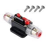 Swetup Automatiksicherungshalter 20A, Leistungsschalter Schutzschalter Inline 12V-24V DC, Manuellen Reset Schalter Car Audio Sicherung für Audio Video System Schiff Bus Auto Boot Marine（mit 4 Screws）