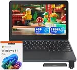 Lenovo 100w Gen 4 11.6" HD Laptop for Student, Intel Processor N100, 4GB LPDDR5, 288GB Storage (128GB SSD+160GB Docking Station Set), Intel UHD Graphics, Webcam, Wi-Fi 6, Windows 11 Pro, Slate Grey