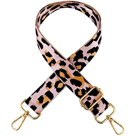HREDZEO Wide Shoulder Bag Strap,Leopard Print Crossbody Bag Strap Adjustable Replacement Handbag Straps with Metal Swivel Hooks for Women Handbags Cover