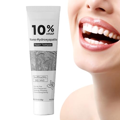 Dentífrico Con Nano-Hidroxiapatita - Pasta De 120g Para Fortalecer, Reparar Y Blanquear El Esmalte | Fórmula Remineralizante | Sabor A Menta Para Dientes Sensibles, Reduce Caries Y Combate El Mal Alie