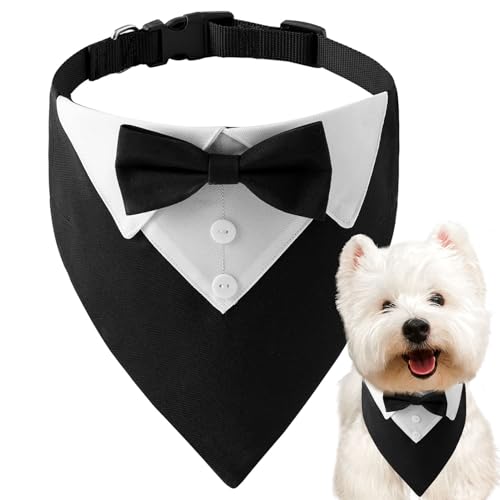 Dog Wedding Bandana Collar | 18x13x1cm Adjustable Dog Collar Bandana Bow Tie,Sophisticated Craftsmanship Dogs Wedding Bow Tie, N