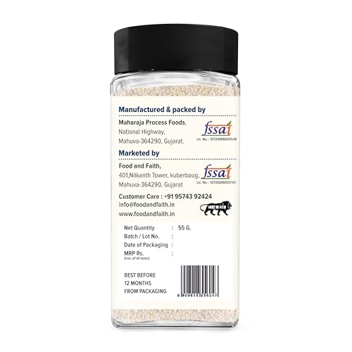 Image of Food & Faith White Onion Powder | Natural Dehydrated Pyaz Powder | No Preservatives, No Additives | Ready-to-Use Cooking Seasoning for Indian Dishes | 55g Jar