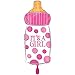 Produktbild Ballon Folienballon Luftballon - Fläschchen Baby Flasche it's a girl - Mitbringsel Geburt Deko Babyshower Babyparty - geeignet zur befüllung mit Luft oder Helium Gas - UNGEFÜLLT - zum selber füllen