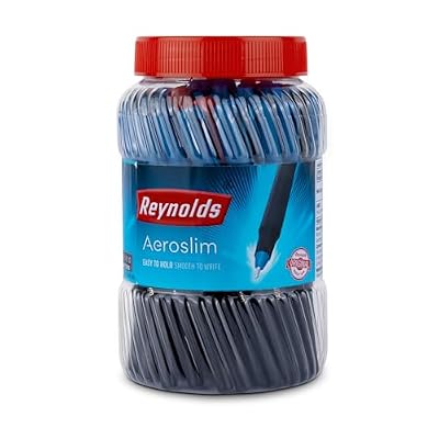Reynolds AEROSLIM Ball Pen SET - 70 PENS (60 BLUE, 5 Black, 5 Red) | PEN WITH COMFORTABLE GRIP |BALL PENS FOR WRITING | PEN FOR STUDENTS & OFFICE STATIONERY | 0.7 mm TIP SIZE