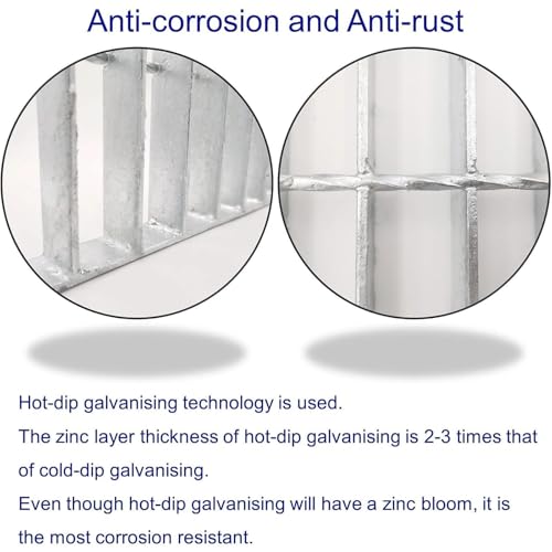 Image of Galvanized Steel Drain Grate, Driveway Channel Cover 20x20 in