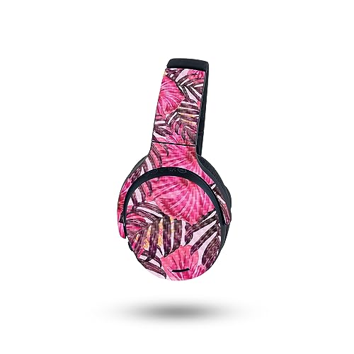 Image of MightySkins Carbon Fiber Skin Compatible with Skullcandy Crusher ANC 2 - Tropical Pink | Protective, Durable Textured Carbon Fiber Finish | Easy to Apply