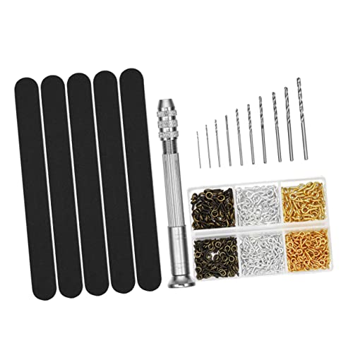 1 Set Epoxy Punch Pin Vise Hand Drill Twisting Drill Bit Screw Eye Pin and Drill Kit Hand Resin Drill Kit Jewelry Drill Bits Mini Drill Bits Pin Vise for Resin Casting Molds
