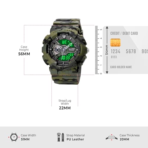 SKMEI Sports Digital Waterproof Watch for Men – 50M Water-Resistant, Dual Time Display, Stopwatch, Alarm, LED Backlight, 12/24H Format – Durable PU Strap & ABS Case – Outdoor Tactical Watch - 1688
