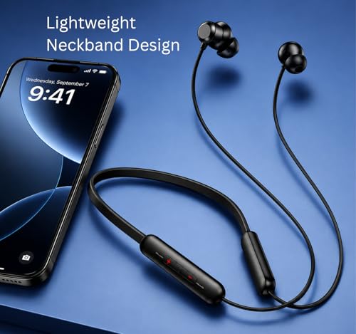 Image of Neckband for Boat Rockerz Summit with Deep Bass Stereo Sound, Lightweight Flexible Design, Comfortable in Ear Fit & Long Lasting Battery Backup Support