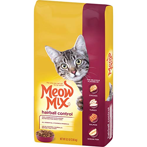 Meow Mix Hairball Control Dry Cat Food, 6.3-Pound(Pack Of 4)