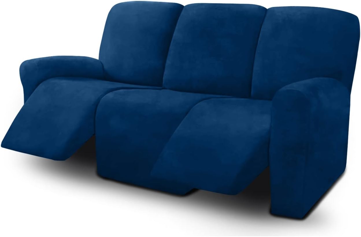 ULTICOR Velvet 8Pieces Recliner Sofa Covers Stretch Reclining Couch