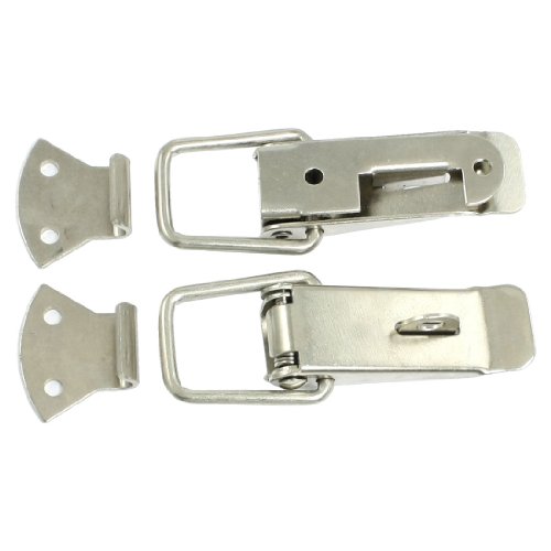 Image of Aexit Toolbox Chest Padlocks & Hasps Boxes Stainless Steel Toggle Latch Silver Tone Hasps 2 Pcs