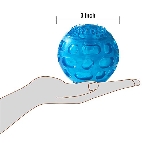 Pjdh 3.2 Inch Durable Pet Dog Balls Toys Rubber, Squeak Dog Ball, Indestructible Dog Toy Ball, Interactive Toy For Training Playing, Blue #TOP6