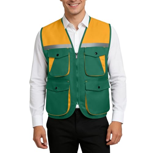 Générique Gilet Reflechissant Haute Visibilité, Fluo, Gilet De Sécurité pour Homme Et Femme, Équipé De Bandes Réfléchissantes De Haute Qualité pour Conducteurs Travailleurs Unisexe