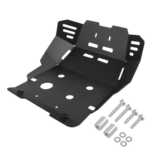 Image of Motorcycle Engine Skid Plate Bash Plate Compatible with Honda CRF300L CRF300 L ABS 2021 2022 2023 2024 2025 CRF300LS 2023 2024 2025 Aluminum Belly Pan Protective Cover(black)